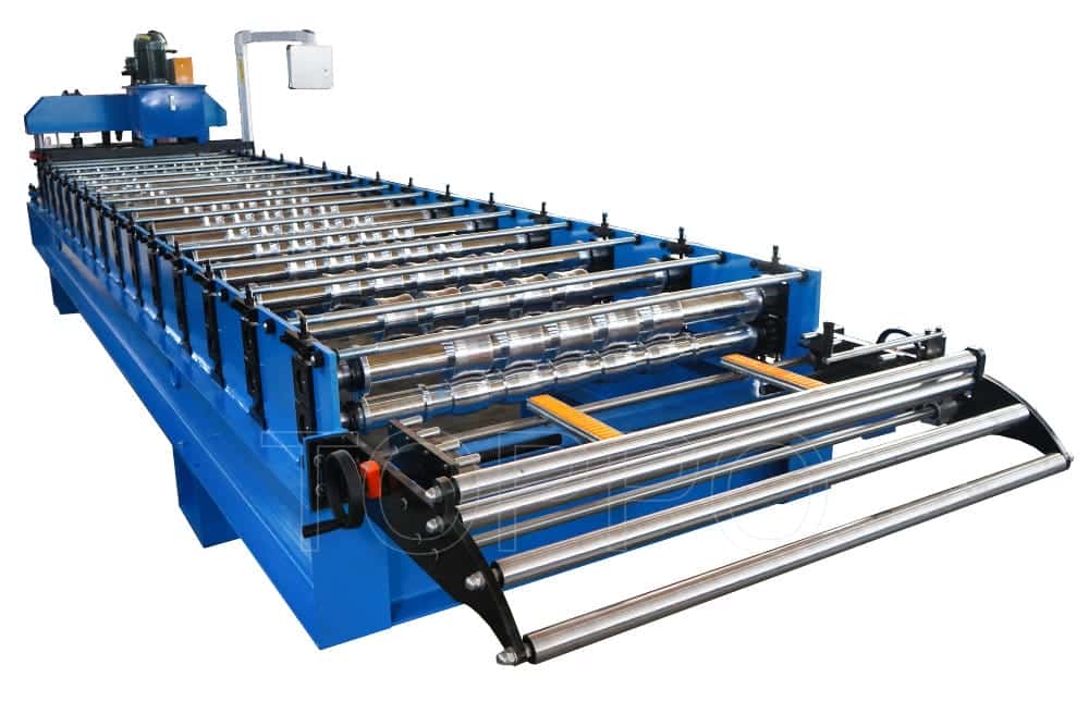 Trapezoidal Roll Forming Machine with PLC Control and Hydraulic Cutting