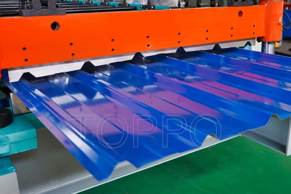 PLC Automatic Trapezoidal Roof Panel Roll Forming Machine for Metal Sheet Production