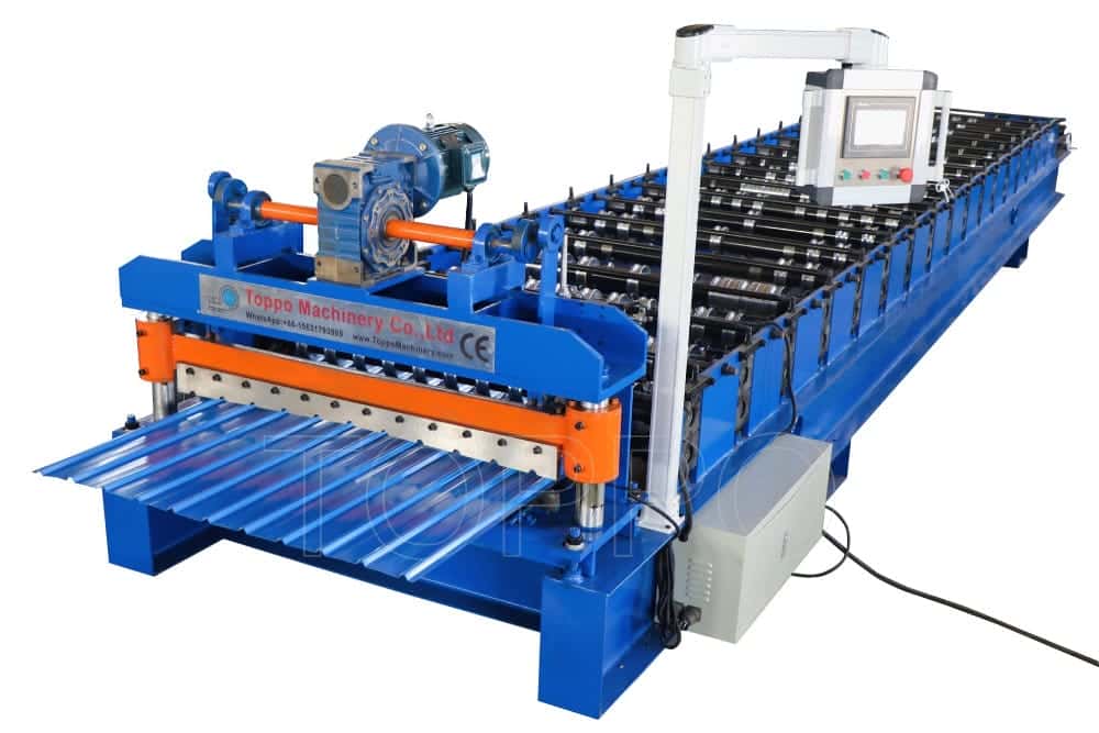 Industrial Automatic Trapezoidal Roofing Sheet Roll Forming Machine with PLC Control