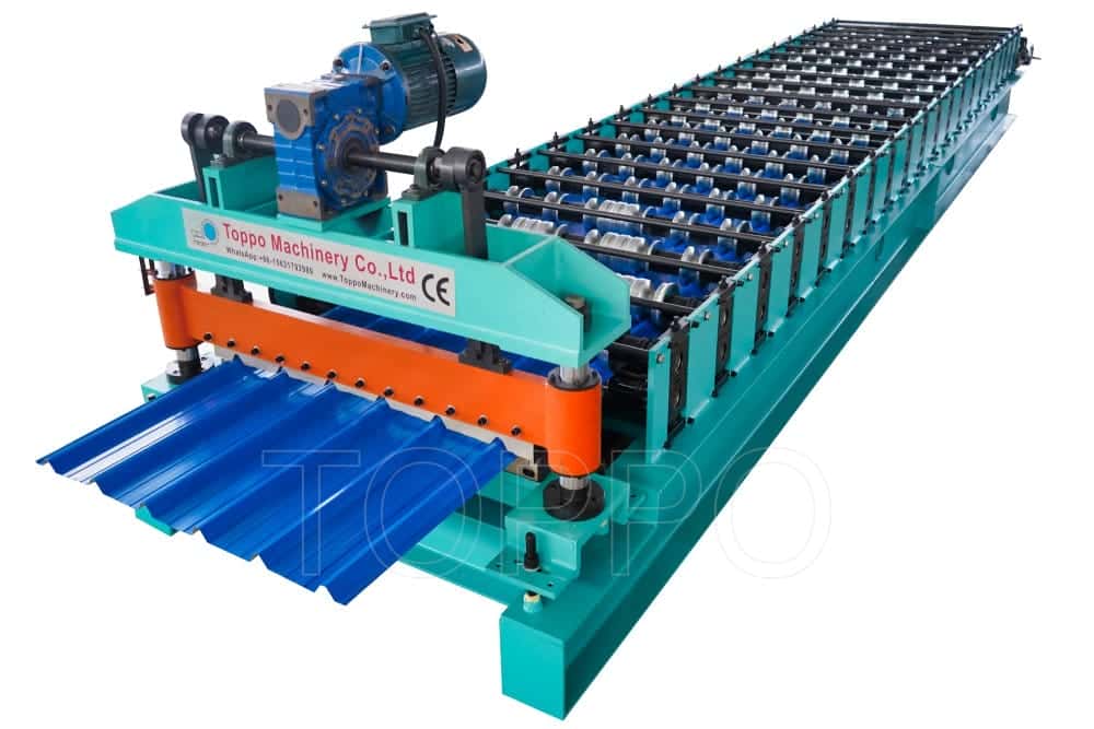 Trapezoidal Metal Roof Sheet Roll Forming Machine with Gear Drive