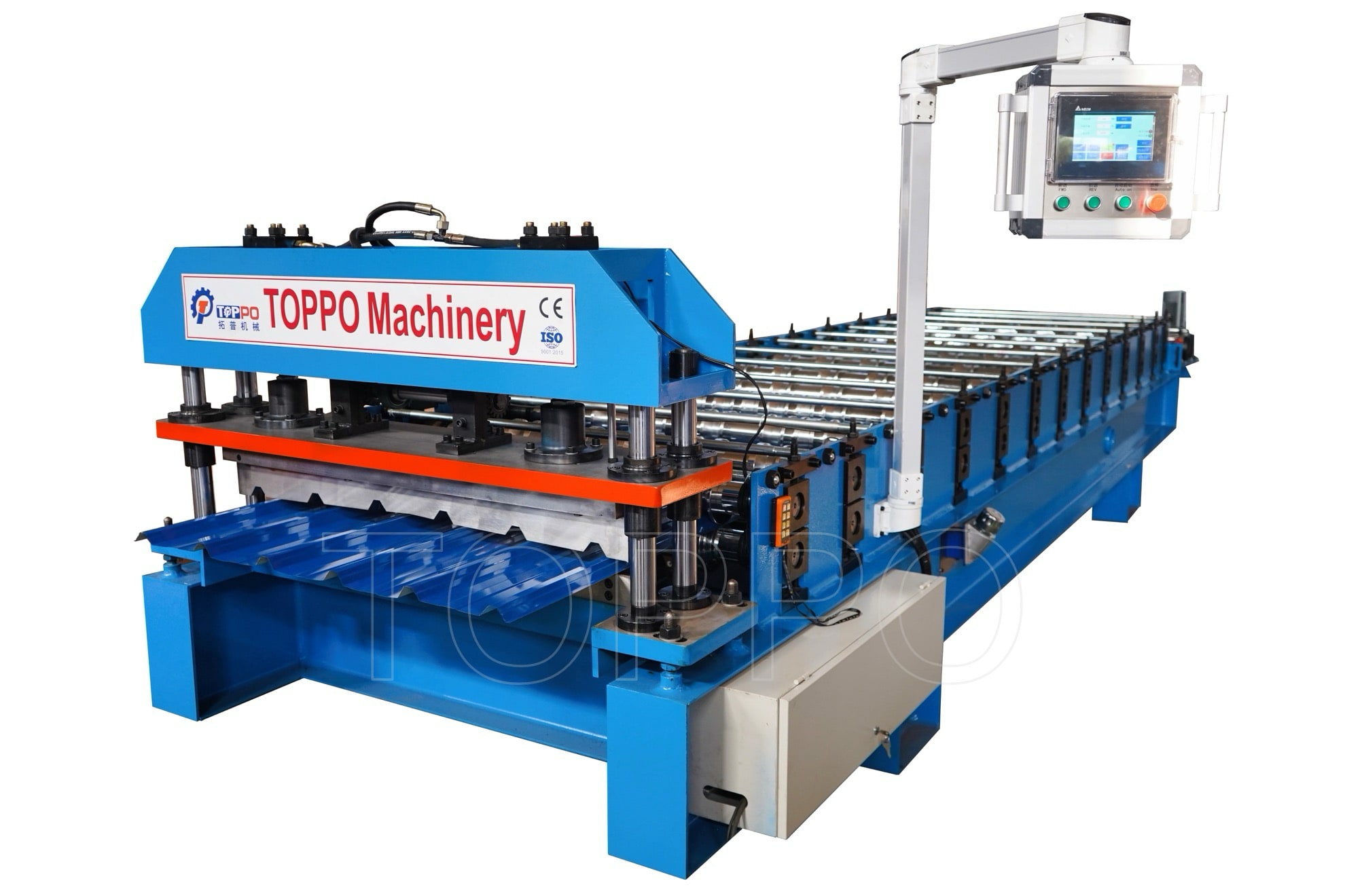 Automatic Trapezoidal Roll Forming Machine with PLC Touchscreen