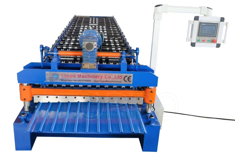 Industrial Automatic Trapezoidal Roofing Sheet Roll Forming Machine with PLC Control