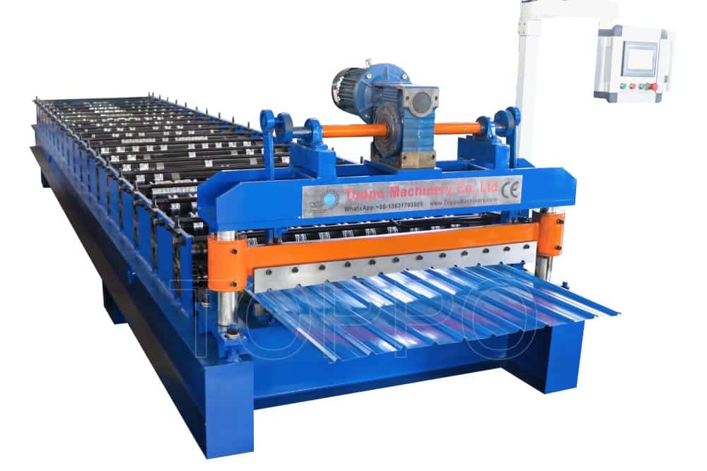 Industrial Automatic Trapezoidal Roofing Sheet Roll Forming Machine with PLC Control