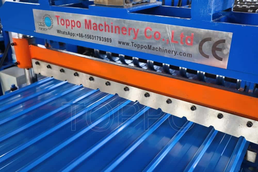 Trapezoidal Roofing Sheet Roll Forming Machine with Inverter Drive and PLC