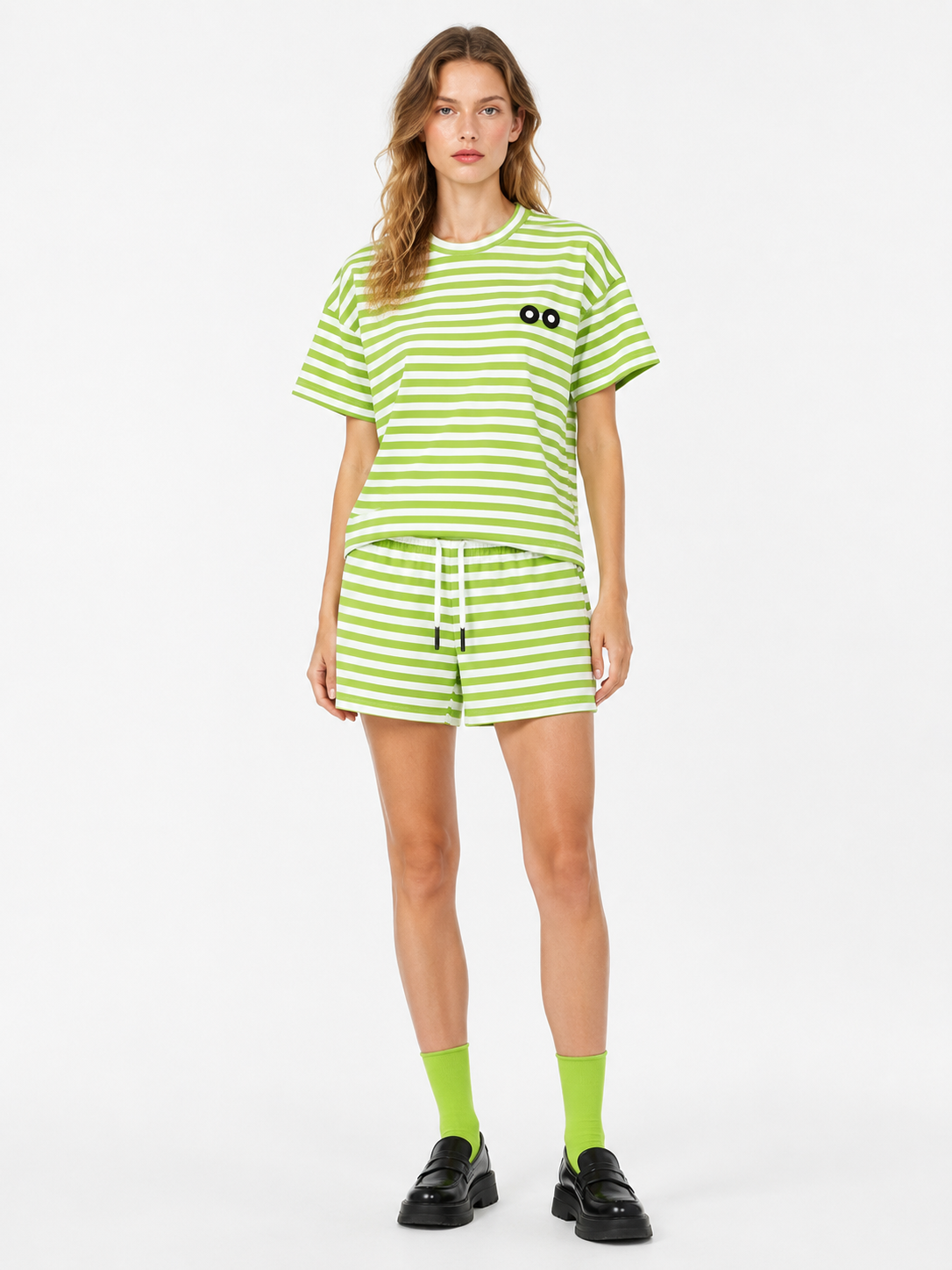Women's 100% Cotton Green Striped
