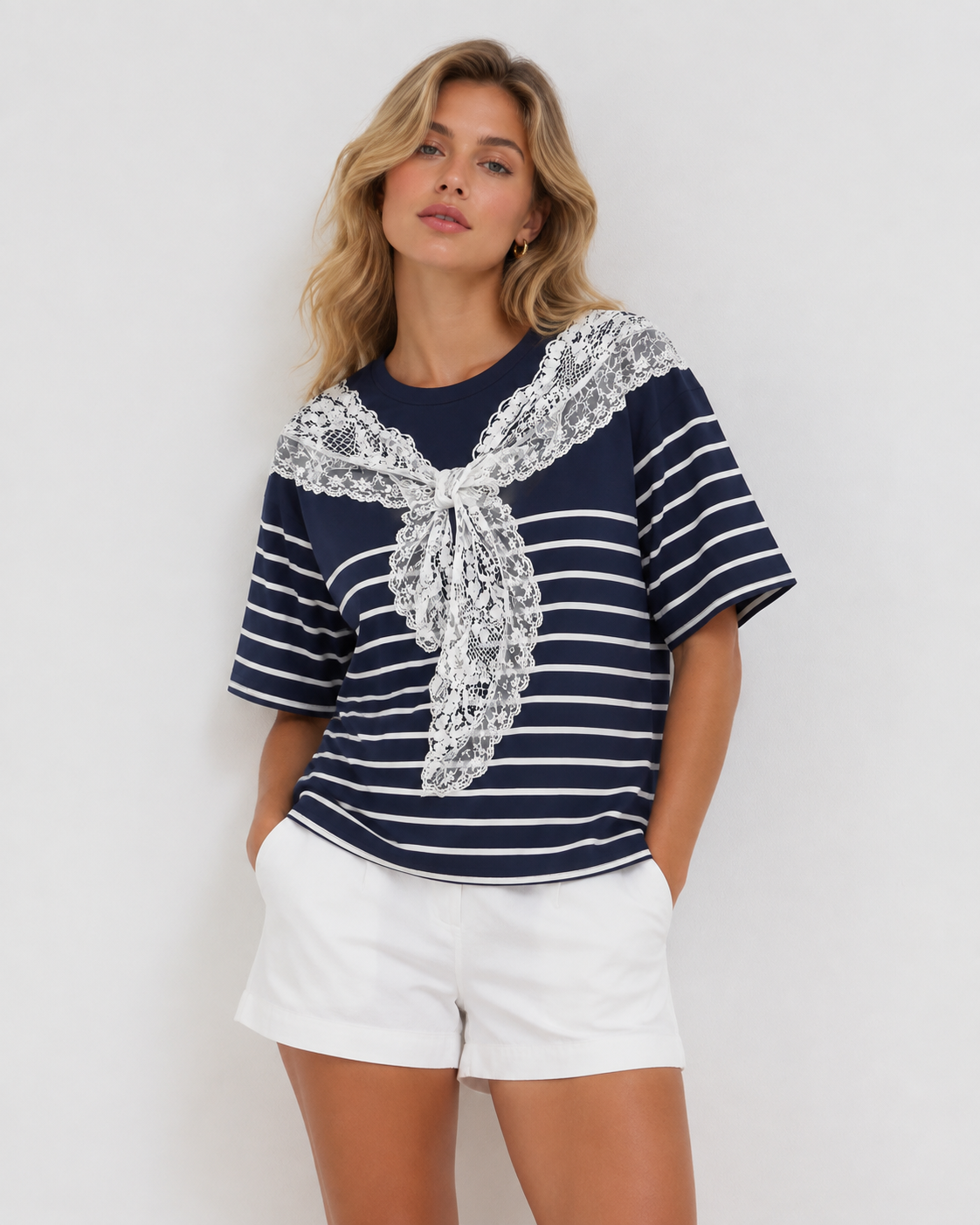 100% Cotton Women’s Navy Striped 