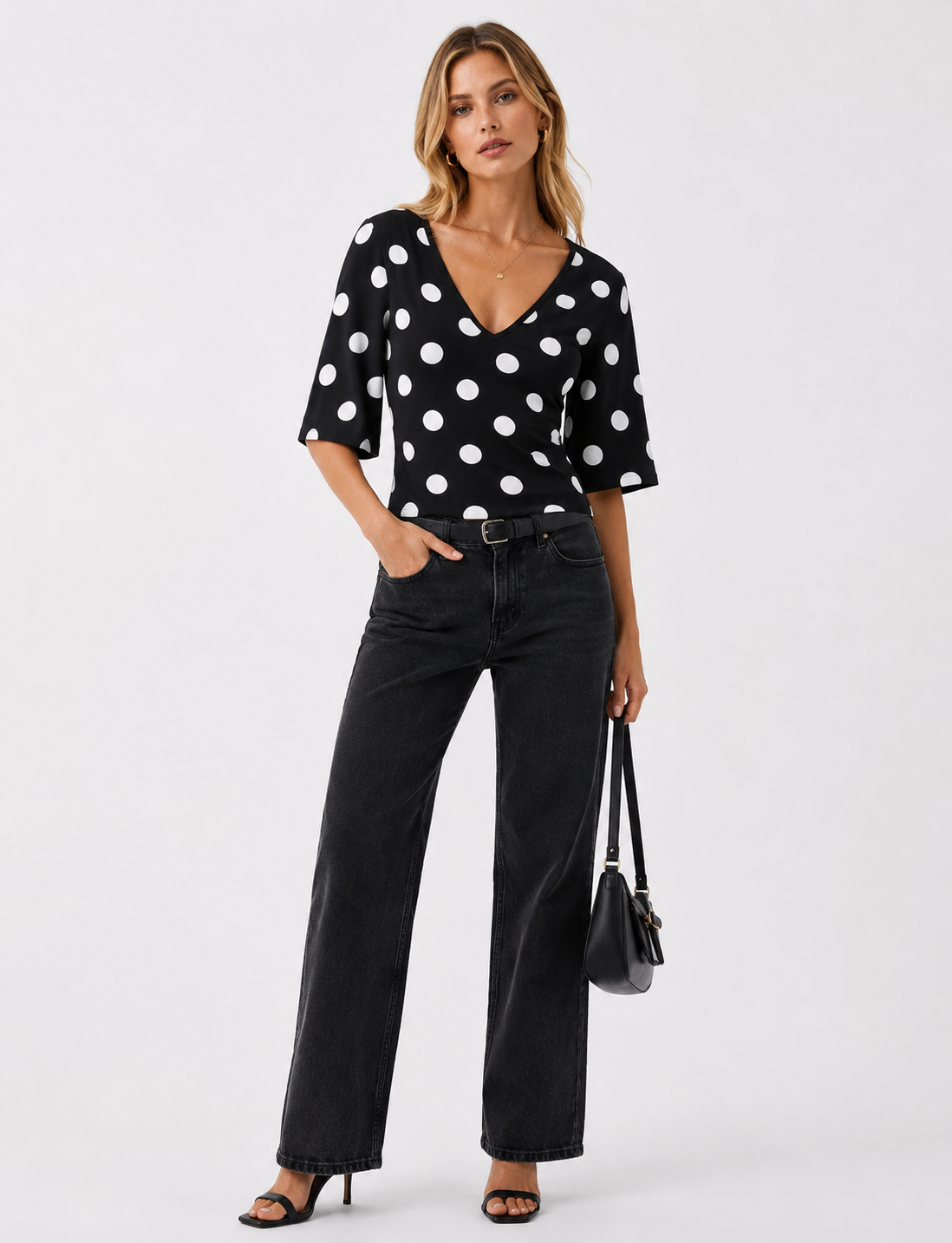 Women's Polka Dot Print Cotton T 