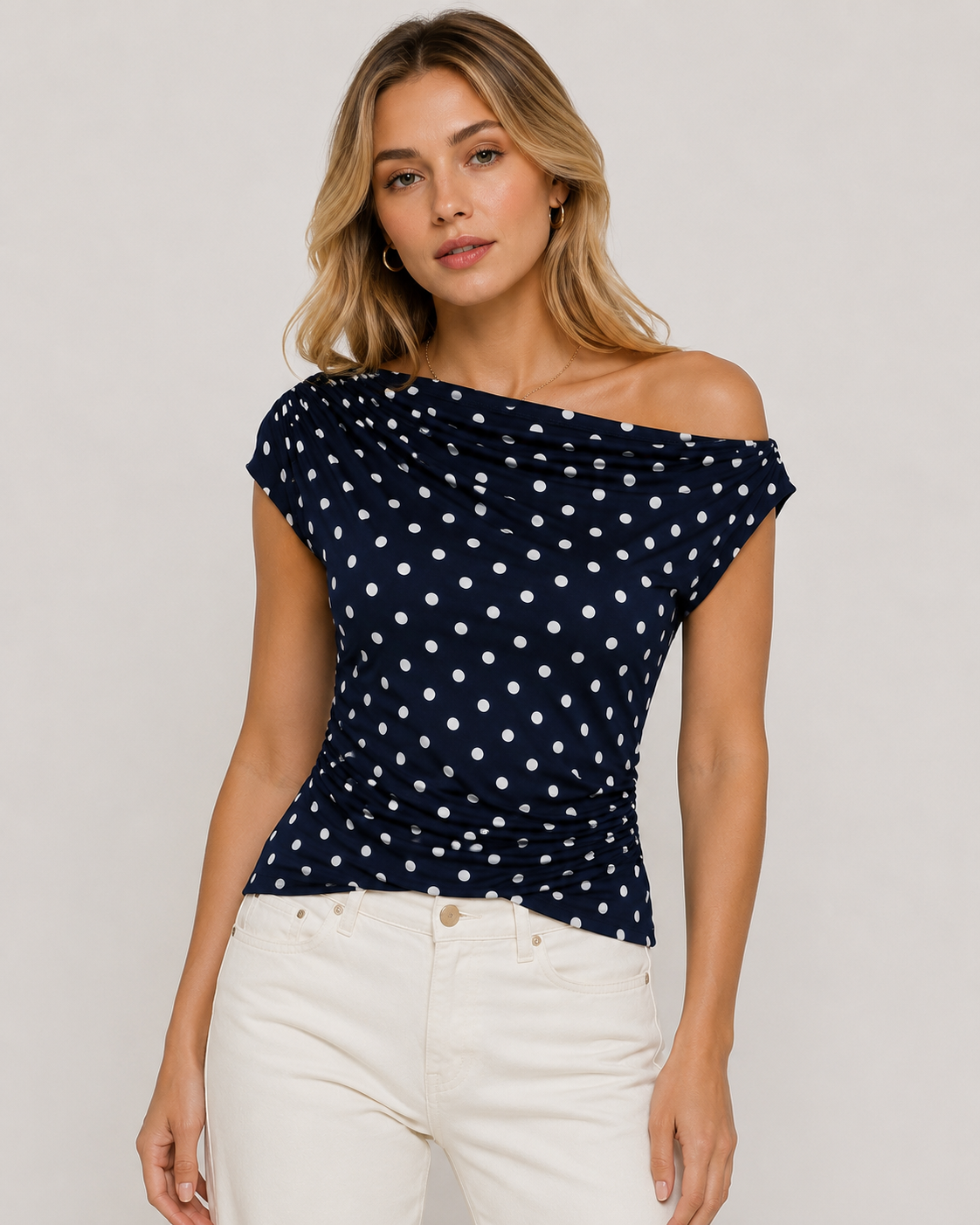 Women's Polka Dot Print Cotton T 