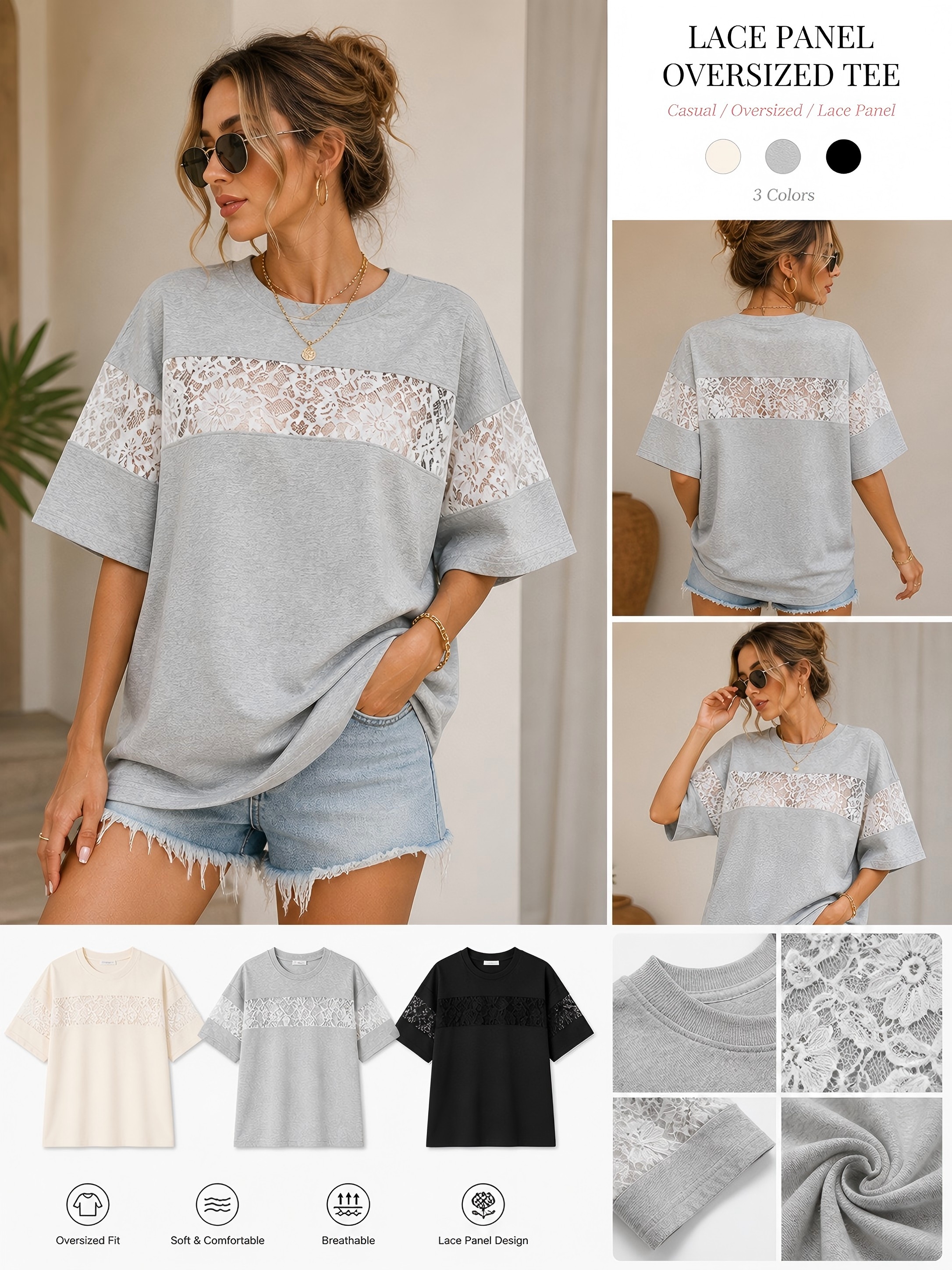 Wholesale Women Oversized Lace Pa