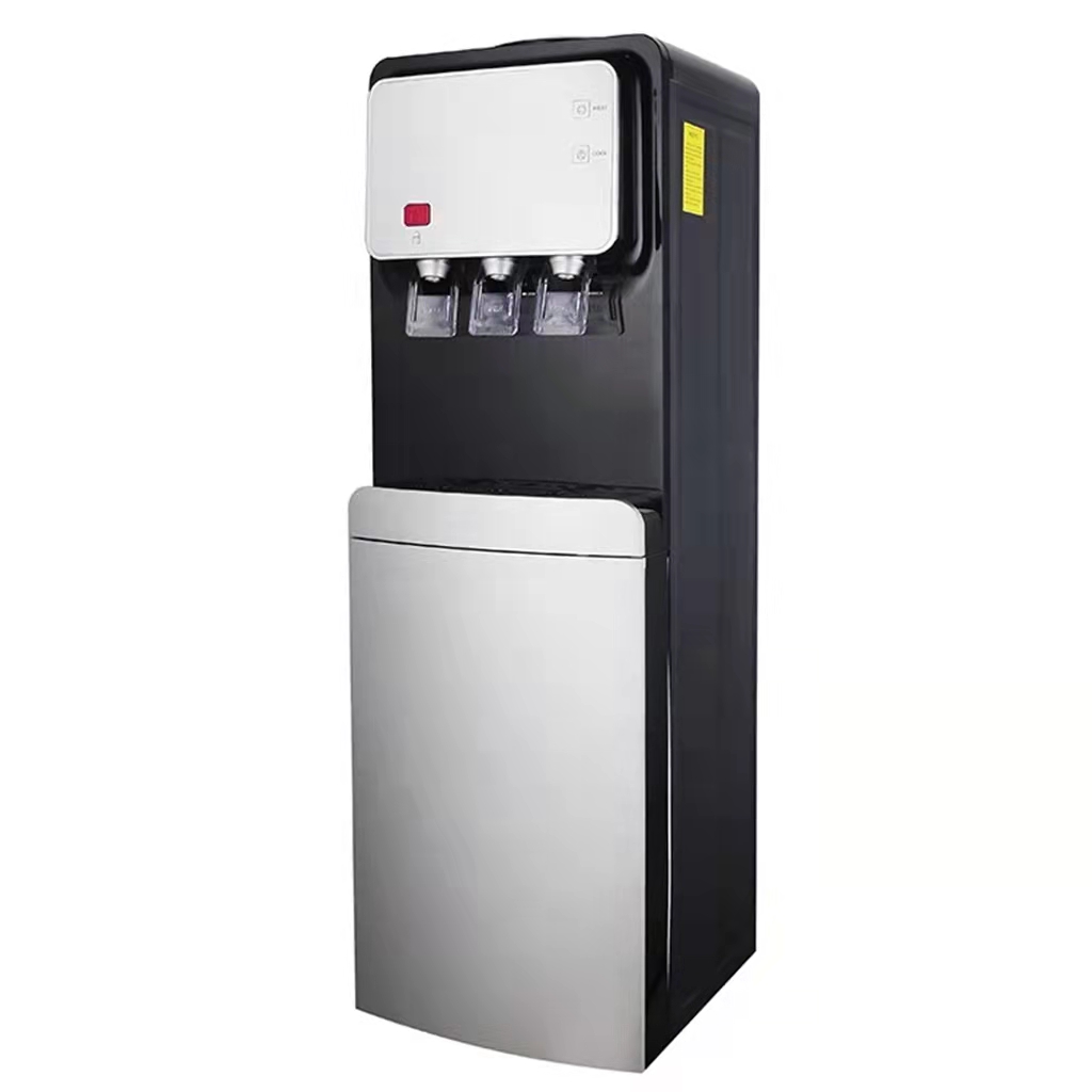High Capacity Hot and Cold Compressor Cooling Water Dispenser with Storage Cabinet