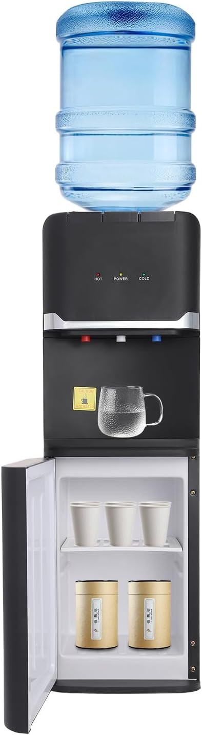 Top Loading Hot and Cold Compressor Cooling Water Dispenser with Storage Cabinet