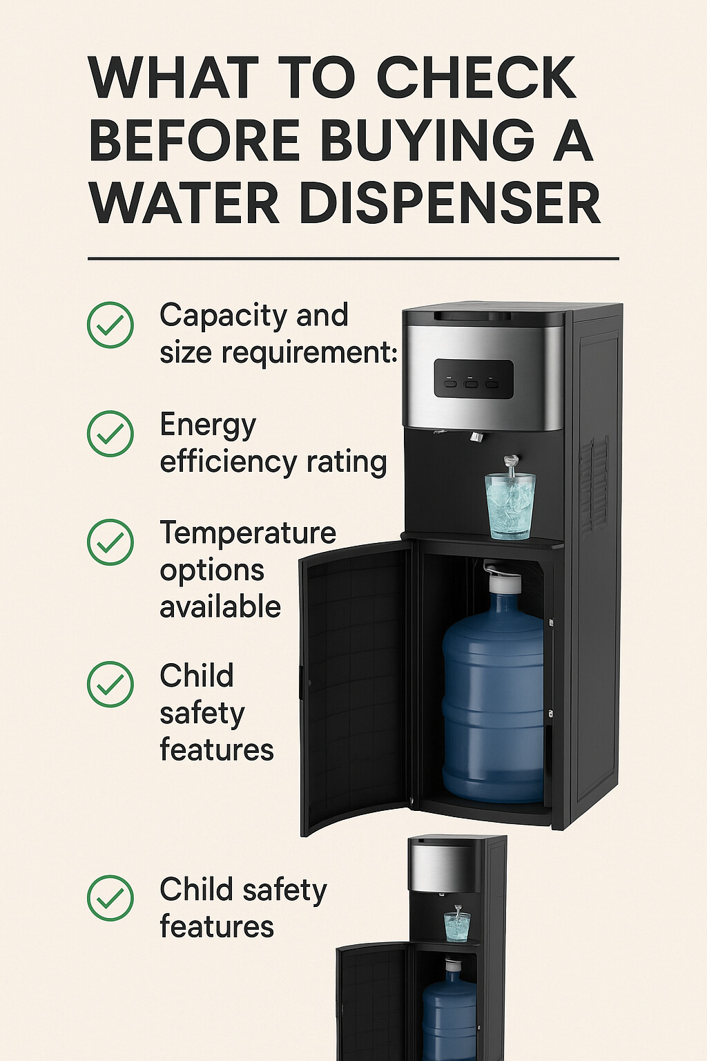Bottom Loading Hot and Cold Compressor Cooling Water Dispenser for Office and Home