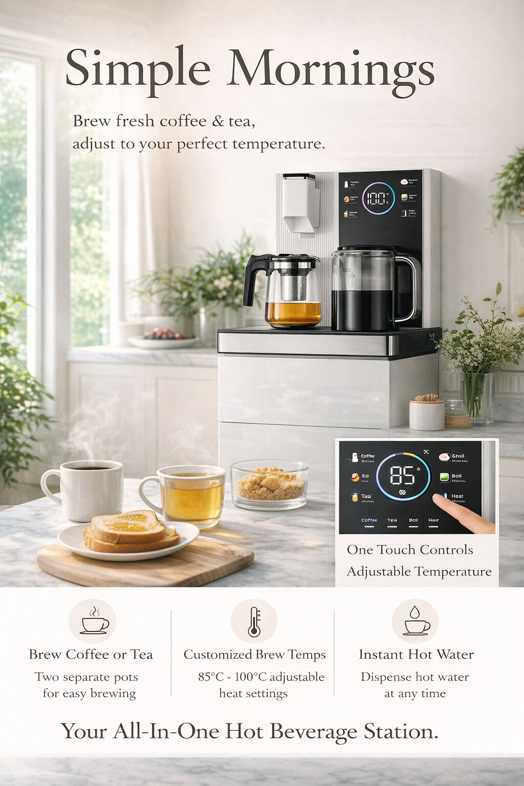 Premium Low Noise Hot and cold compressor cooling water dispenser Free Standing