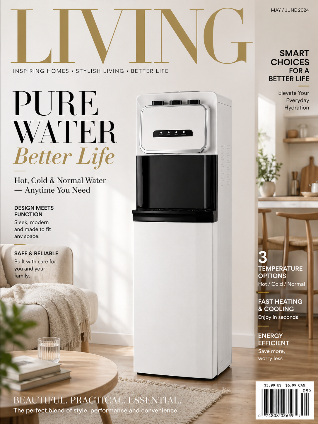 Smart Design Family Size Hot and cold compressor cooling water dispenser Family Size Hot and cold compressor cooling water dispenser Family Size Hot and cold compressor cooling water dispenser