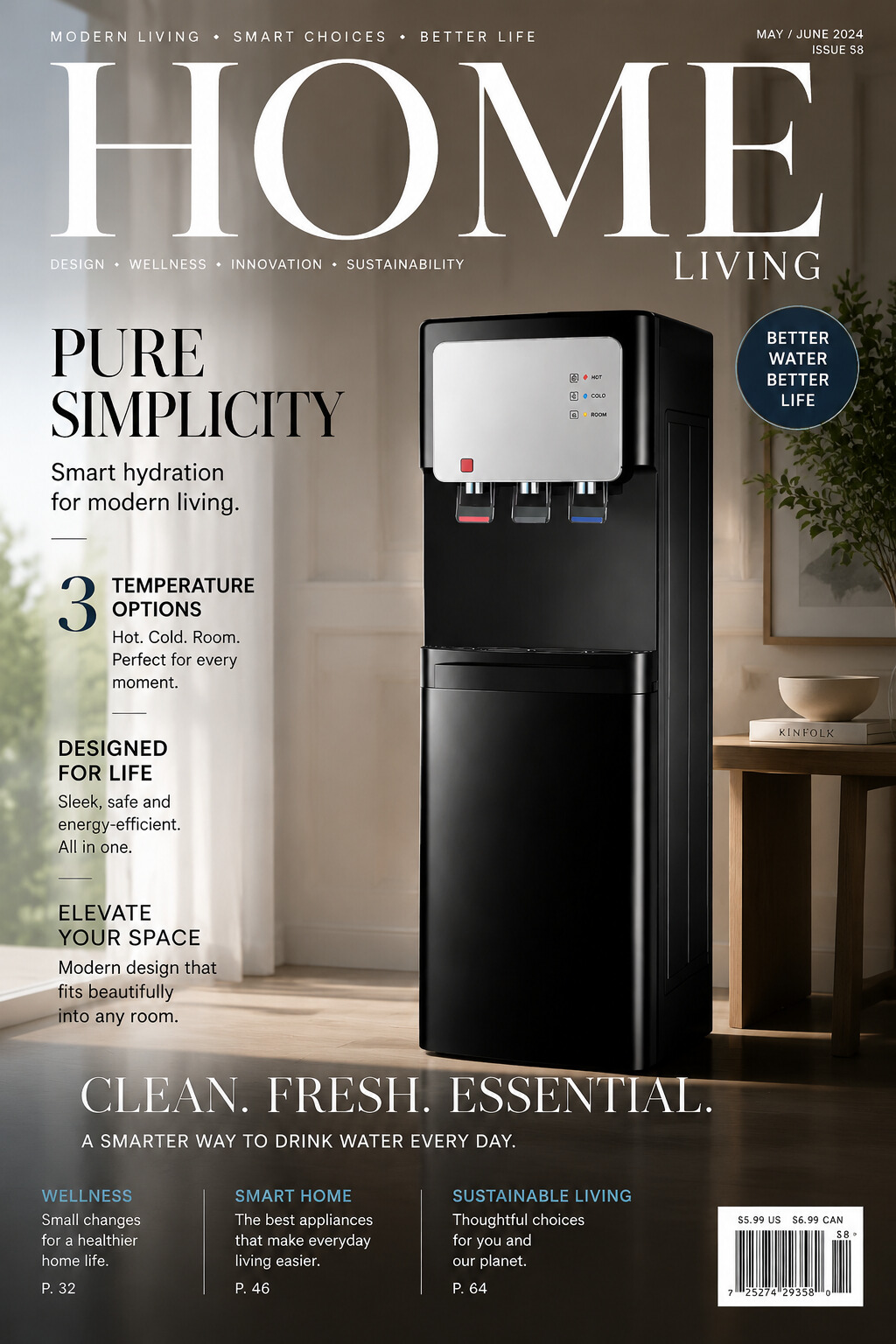 Smart App Hot and Cold Compressor Cooling Water Dispenser – Efficient Office & Home Hydration