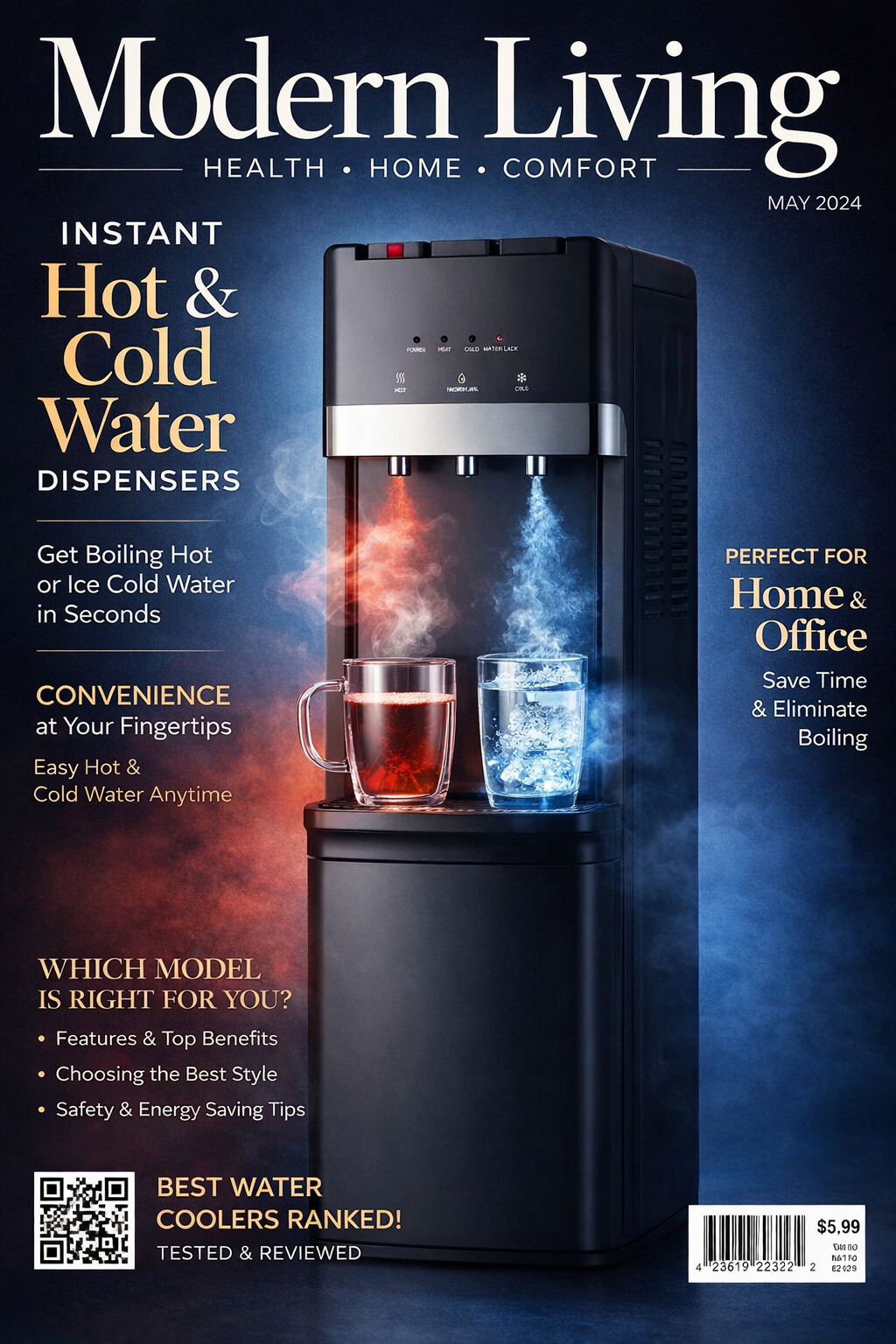 Child Safety Hot and cold compressor cooling water dispenser Freestanding 3 Tap Office Home Cooler