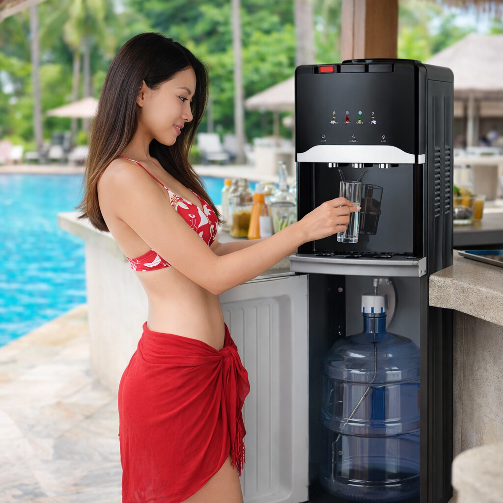 Premium Bottom-Load Hot & Cold Compressor Water Dispenser with Hidden Bottle Cabinet