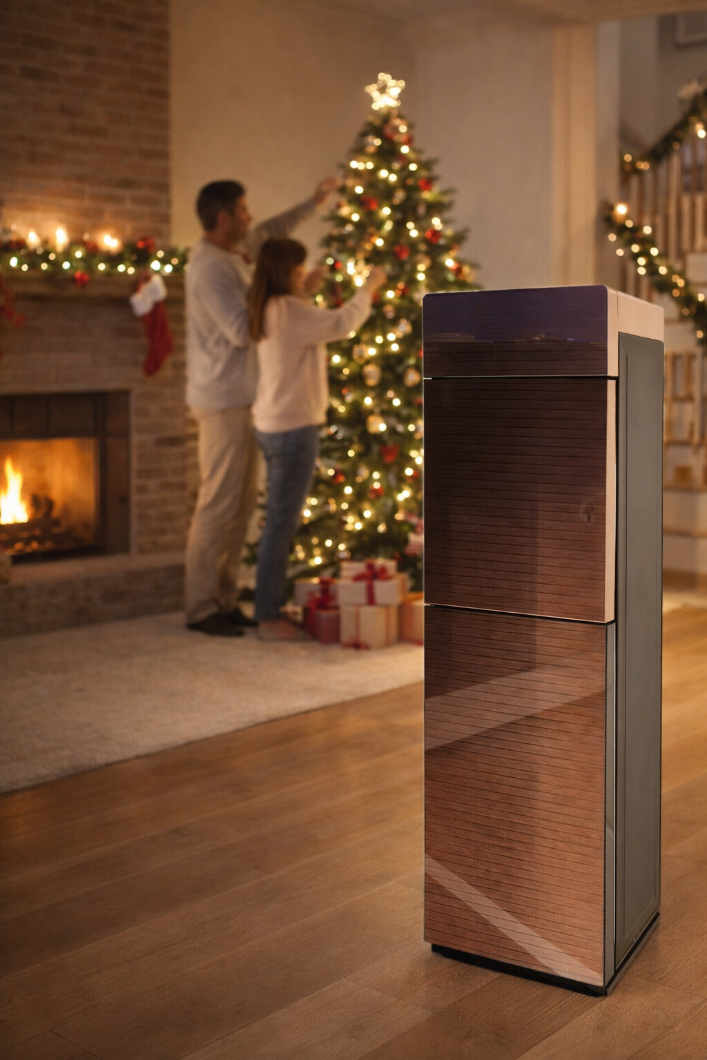 Energy Saving Hot and cold compressor cooling water dispenser – Modern Floor Standing Glass Panel Design
