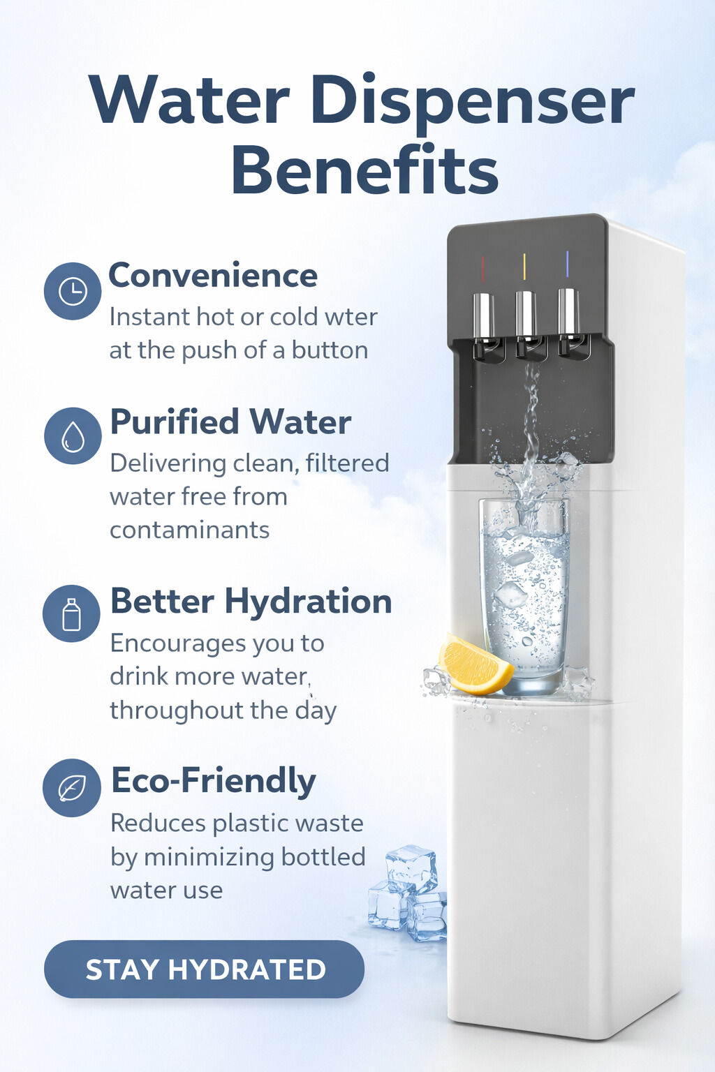 Energy Saving Heavy Duty Hot and cold compressor cooling water dispenser