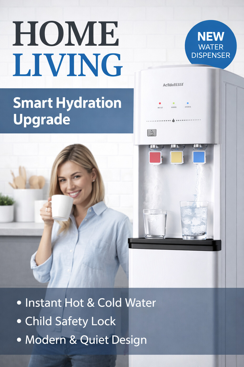 Freestanding Heavy Duty Hot and Cold Compressor Cooling Water Dispenser