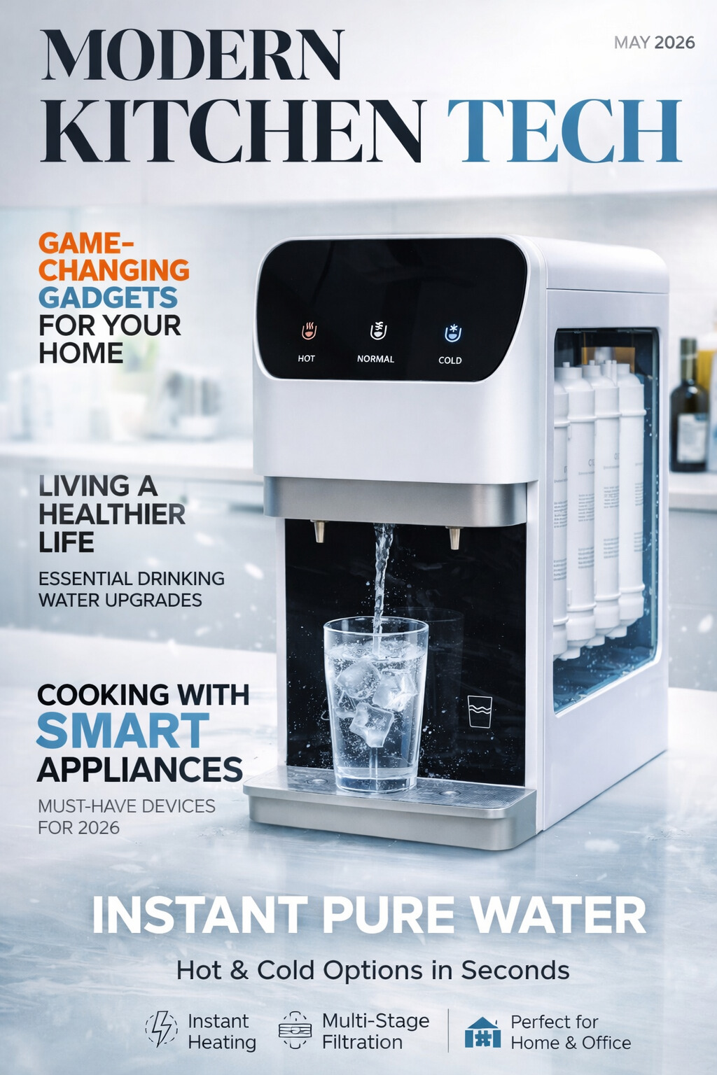 Compact High Capacity Hot and Cold Compressor Cooling Water Dispenser