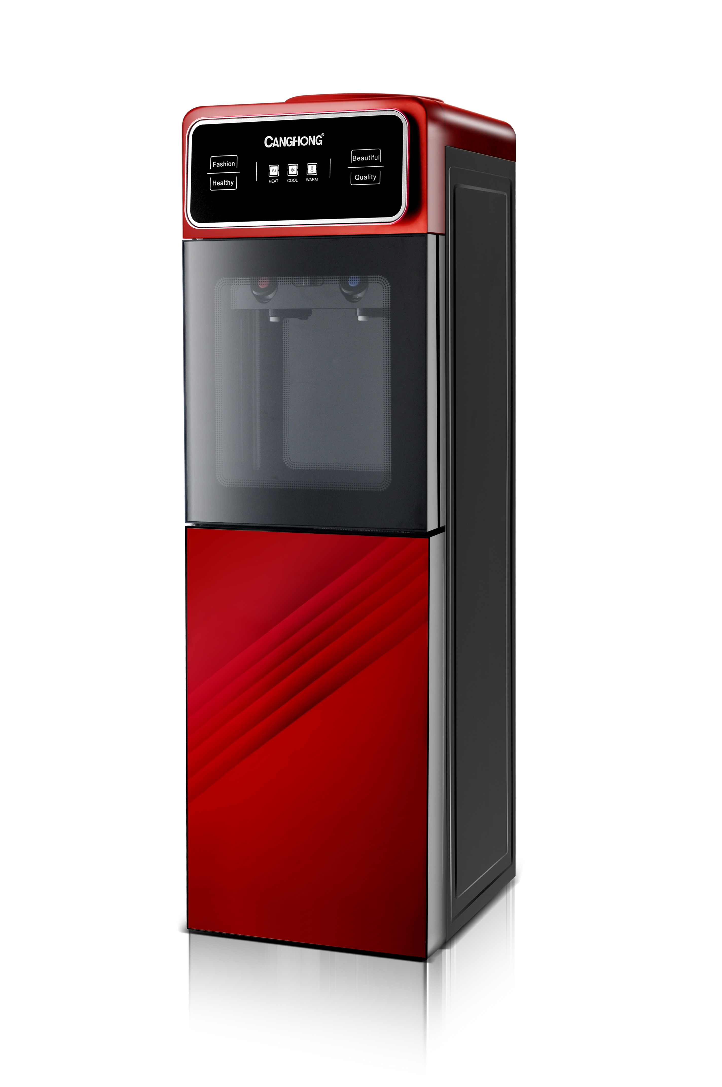 Modern Red High Efficiency and Energy Saving Household Standing Hot and Cold Compressor Cooling Water Dispenser