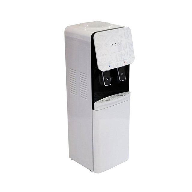 Geometric White High Efficiency and Energy Saving Household Standing Hot and Cold Compressor Cooling Water Dispenser