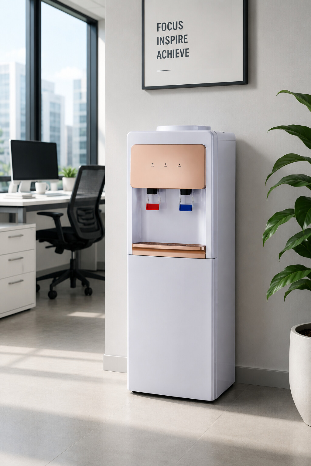 Luxury Hotel Hot and Cold Compressor Cooling Water Dispenser Floor Standing Water Cooler