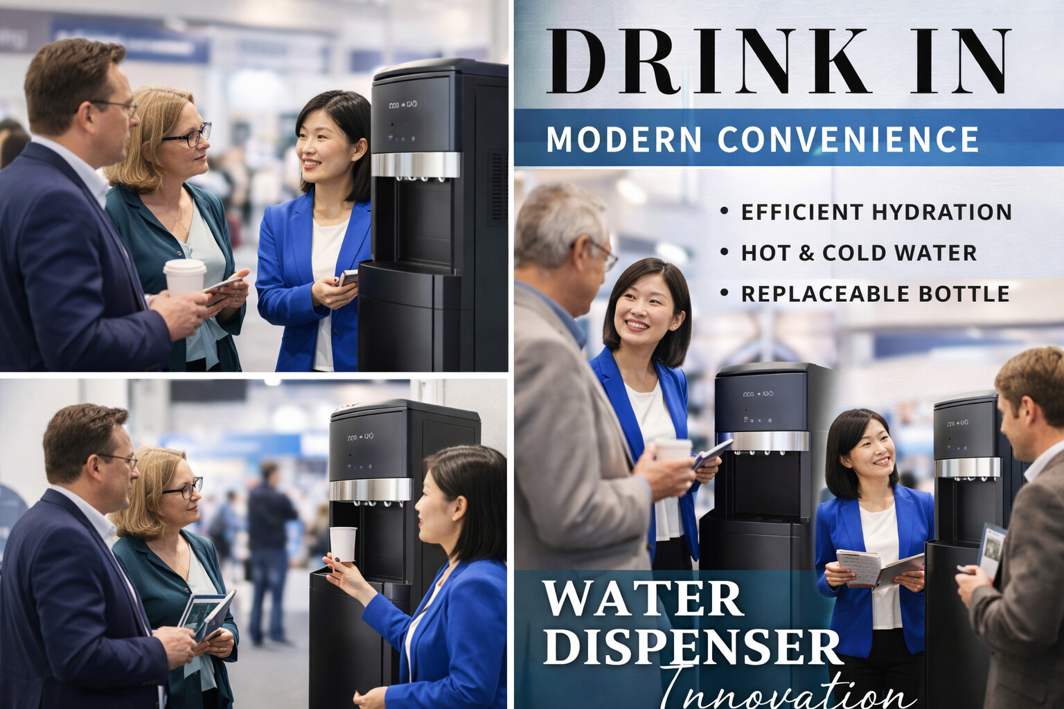 Modern Leak Proof Hot and cold compressor cooling water dispenser with Storage Cabinet