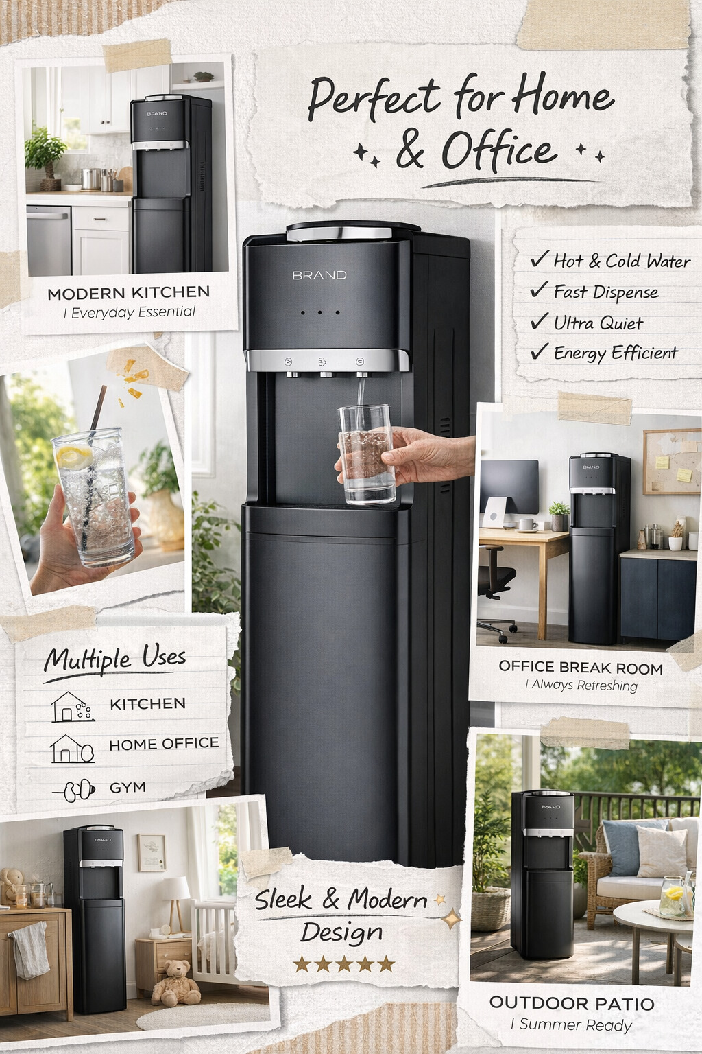 High Efficiency Leak Proof Hot and cold compressor cooling water dispenser