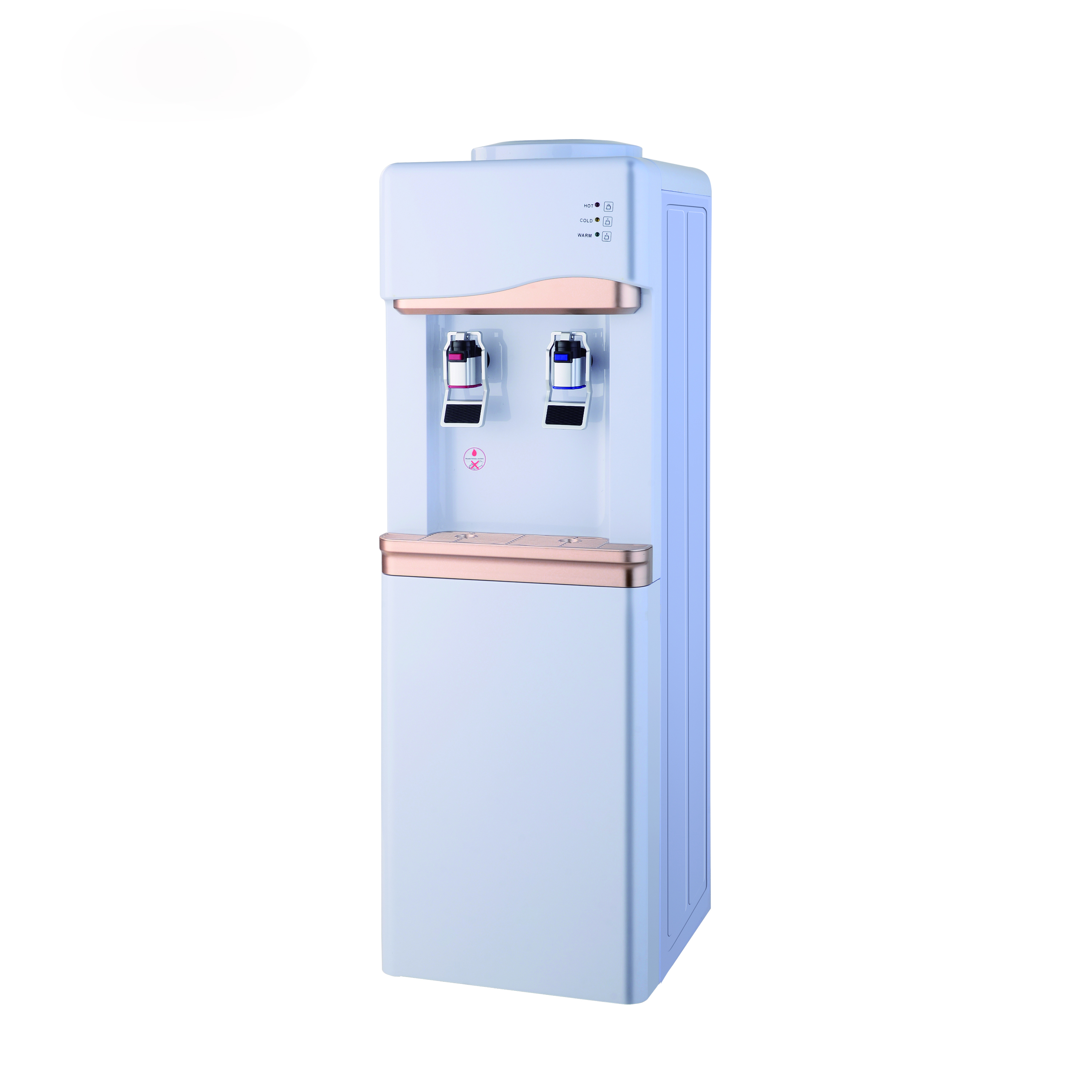 Low noise and quiet design household standing hot and cold compressor cooling water dispenser