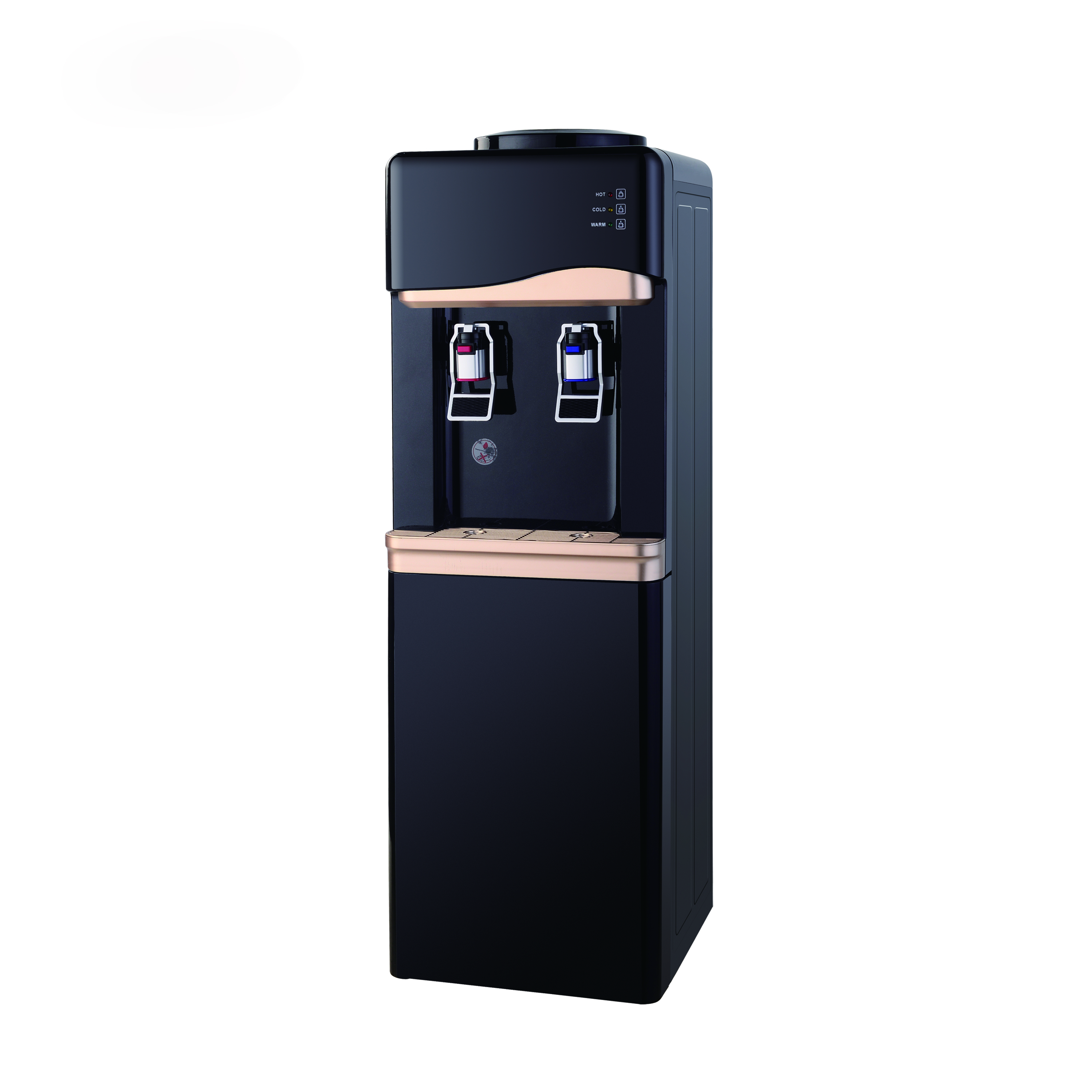 Low noise and quiet design black standing compressor hot and cold water dispenser