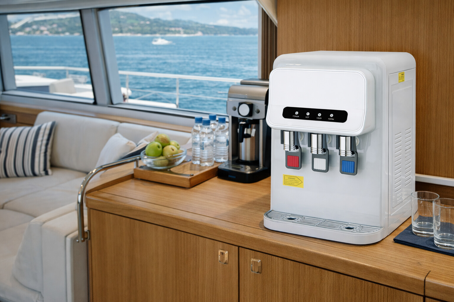 Compact Countertop 3-Tap Hot Cold Warm Compressor Water Dispenser for Home and Office