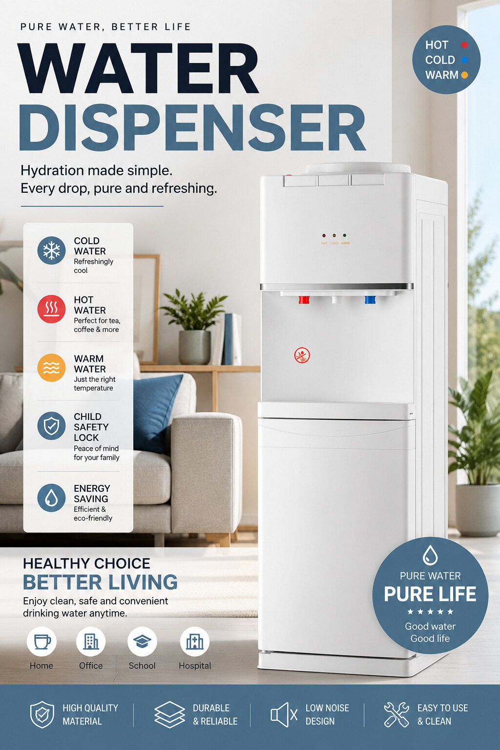 Outdoor Hot and cold compressor cooling water dispenser Floor Standing Water Cooler