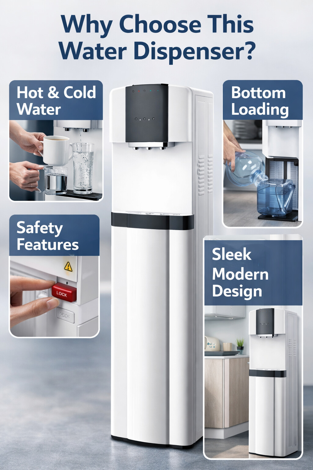 Modern Quick Heating Hot and Cold Compressor Cooling Water Dispenser