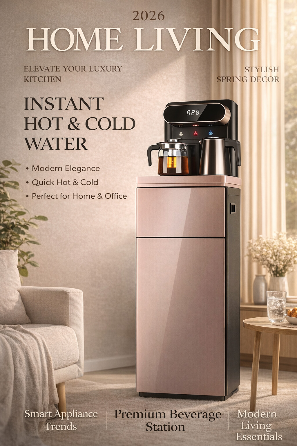 Sleek Design Hot and cold compressor cooling water dispenser for Tea Corner Setup