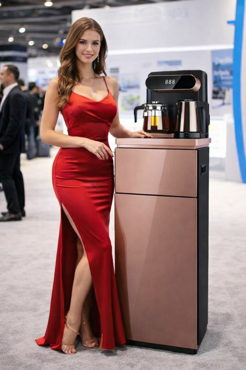 Sleek Design Hot and cold compressor cooling water dispenser with Cabinet Storage