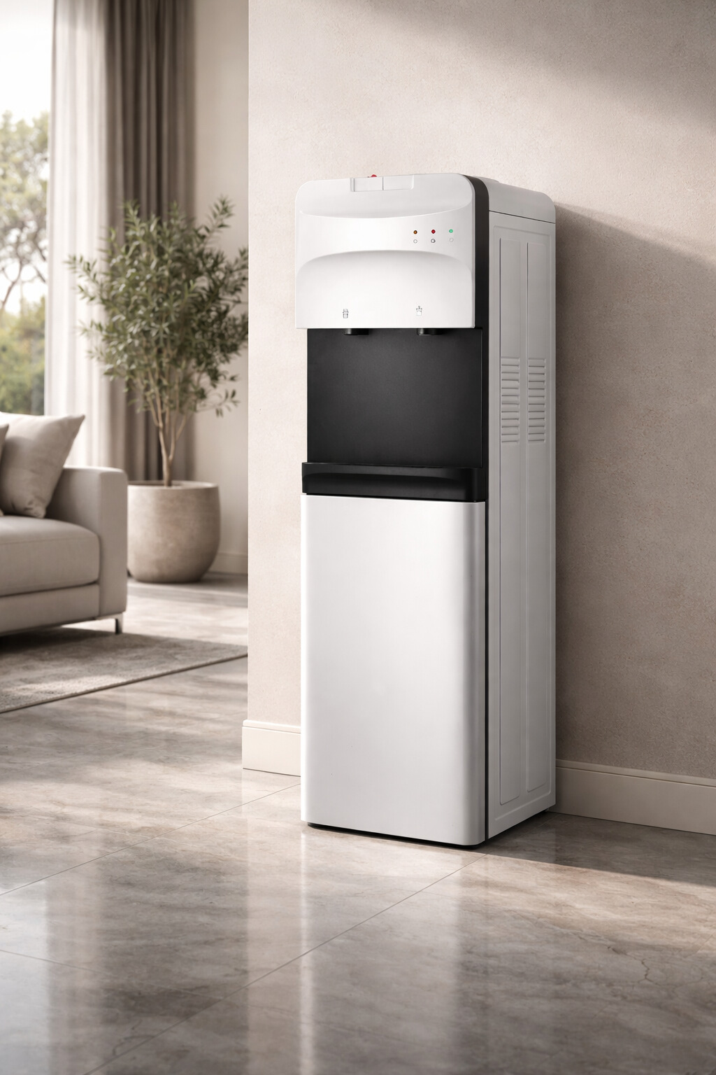 Floor Standing Bottom-Load Water Cooler with Touch Panel & Compressor Cooling (Hot & Cold)