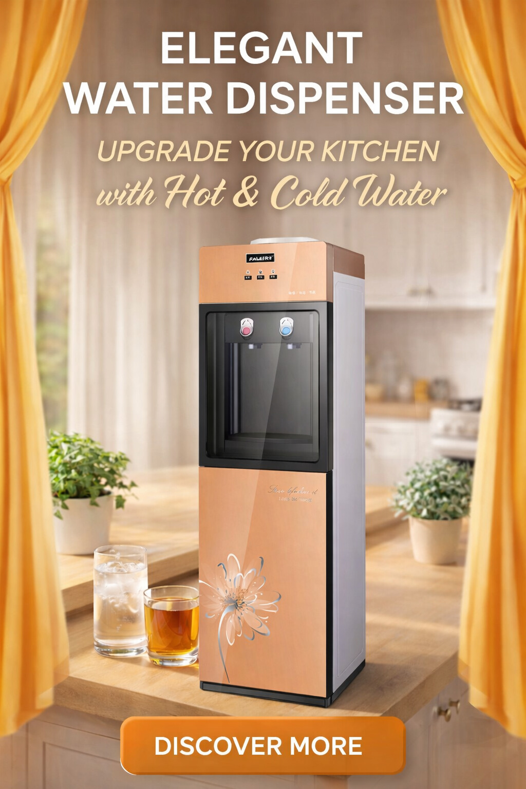 Modern Floor Standing Touch Screen Hot and cold compressor cooling water dispenser for Office