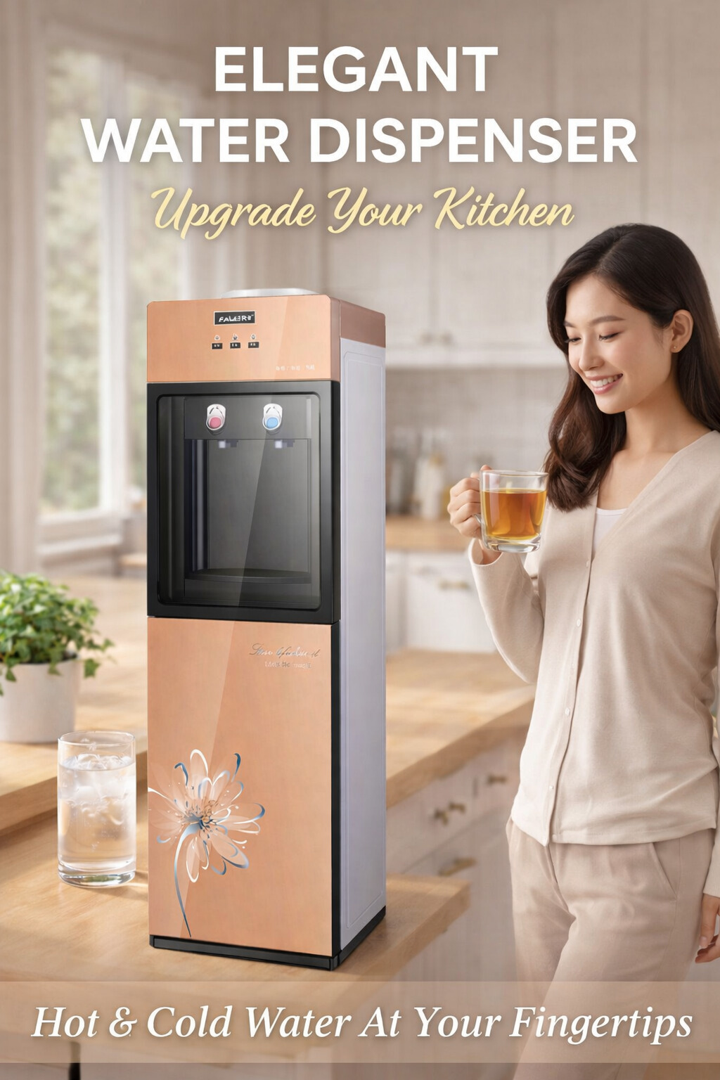Touch Screen Hot and Cold Compressor Cooling Water Dispenser Floor Standing