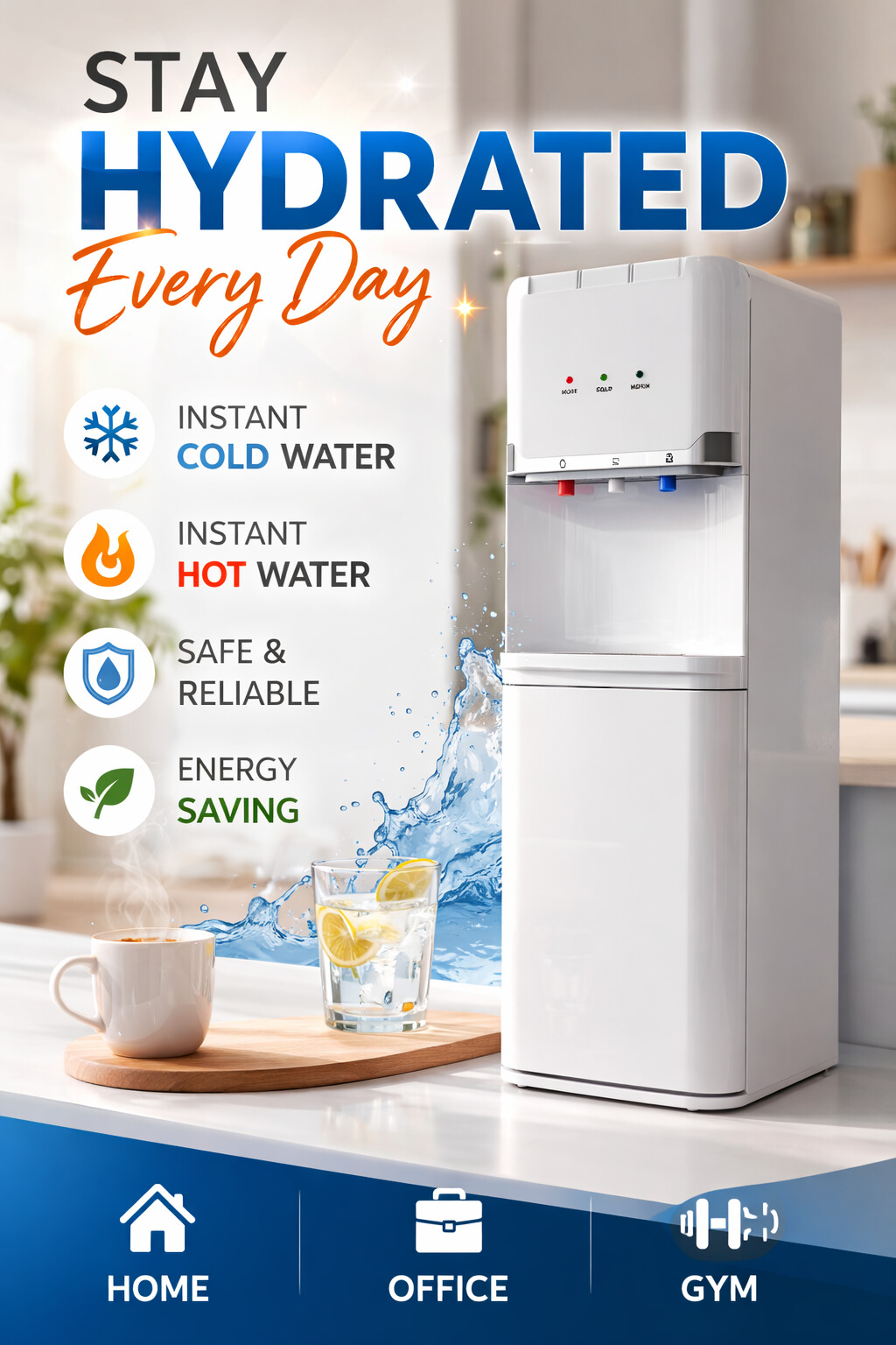 UV Sterilization Hot and cold compressor cooling water dispenser Floor Standing Drinking Water Machine