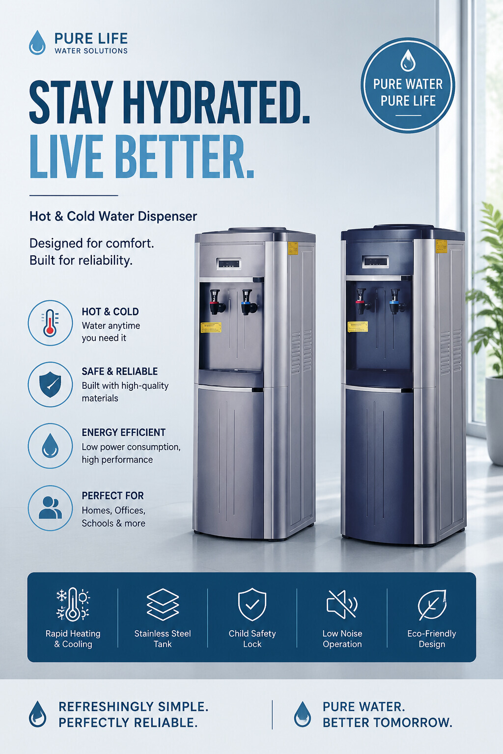 Workshop Hot and cold compressor cooling water dispenser – Advanced Dual Temperature Dispenser