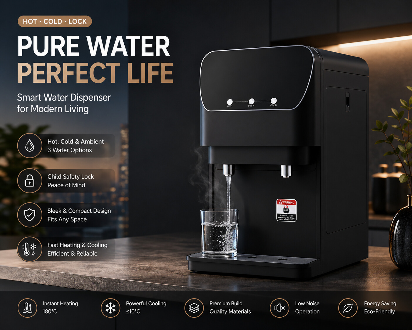 Office Bottom Loading Hot and Cold Compressor Cooling Water Dispenser