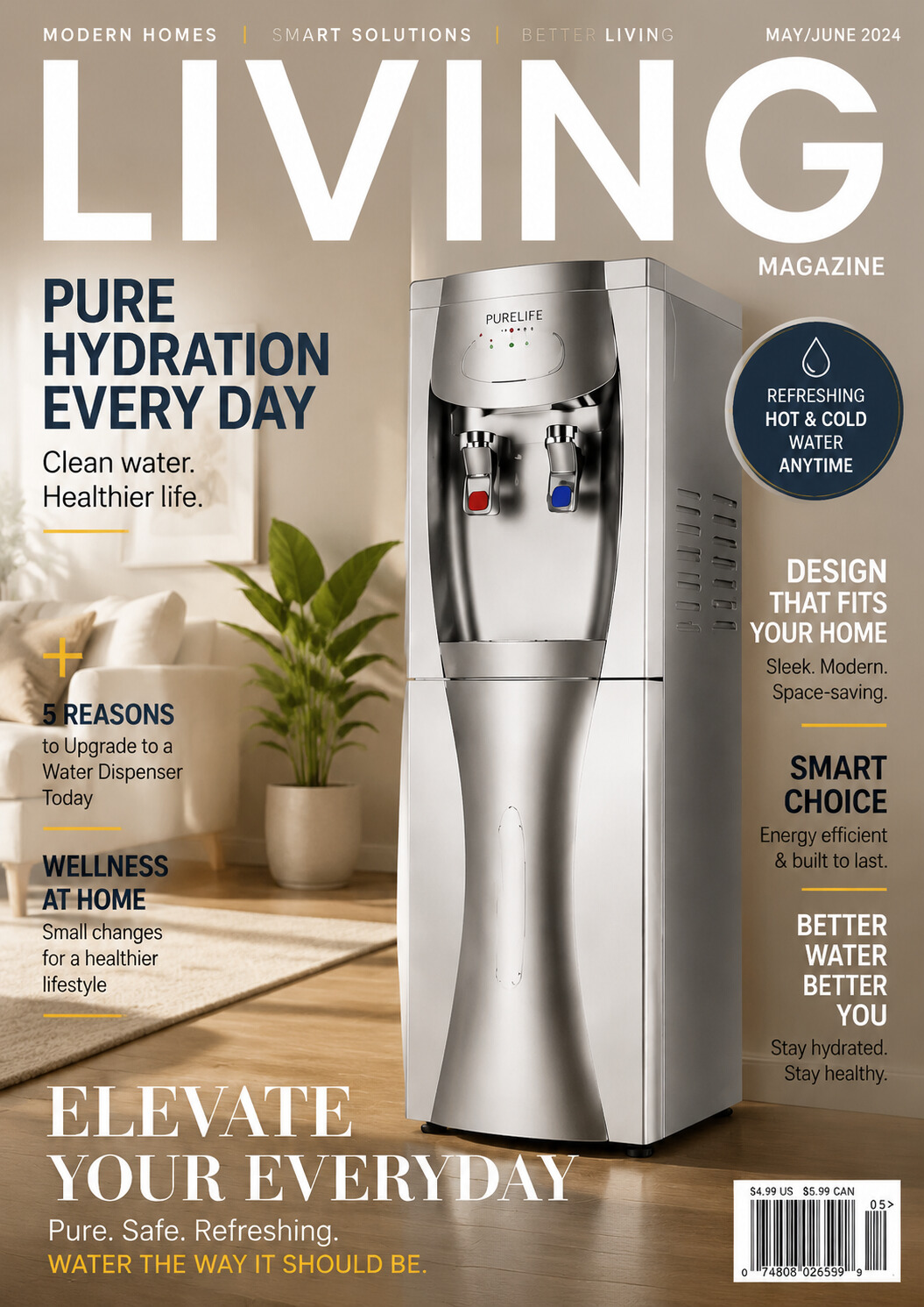 Modern Office Commercial Countertop Hot and Cold Compressor Cooling Water Dispenser