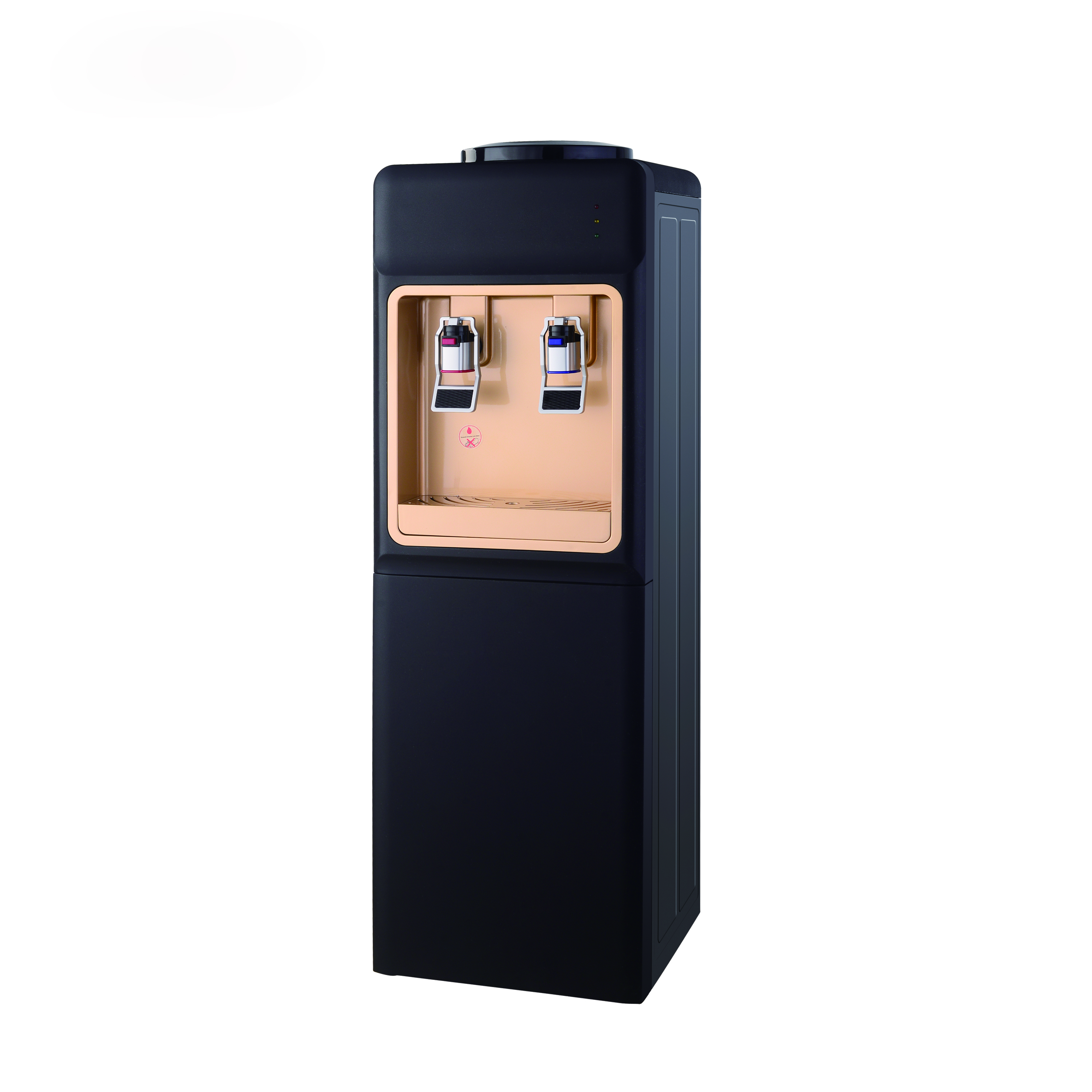 Fast Cooling Heating Household Standing Hot and Cold Compressor Cooling Water Dispenser - Black & Gold