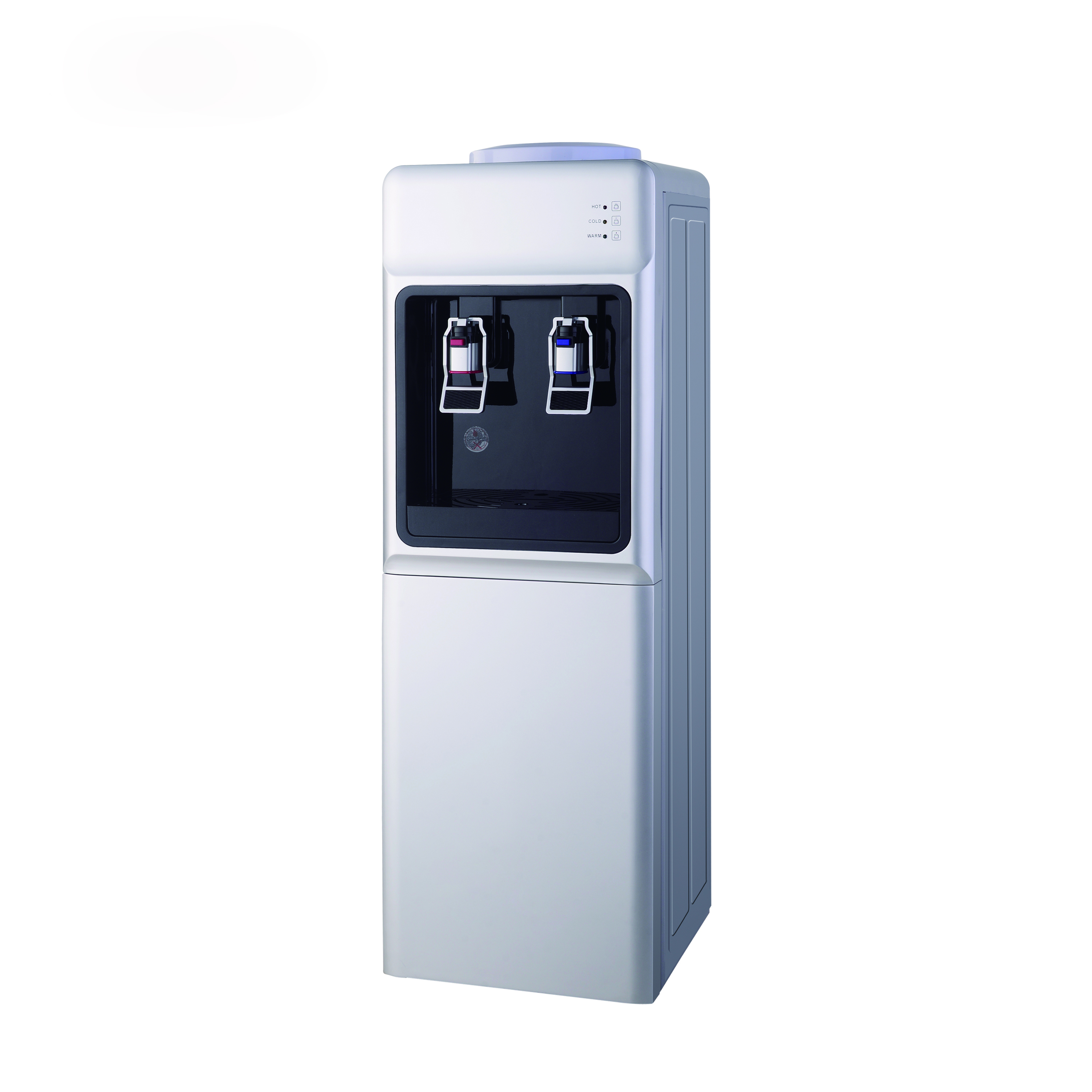 Fast Cooling Heating Household Standing Hot and Cold Compressor Cooling Water Dispenser - Black & Silver