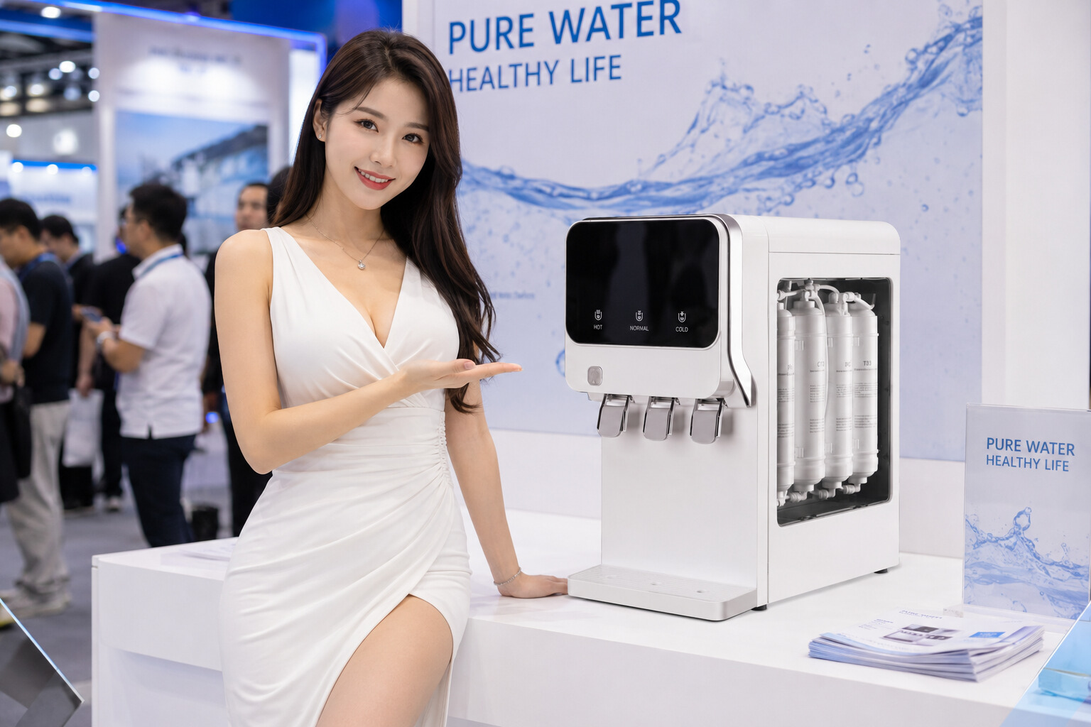 Compact Freestanding Stainless Steel Compressor Cooling Hot and Cold Water Purifier Dispenser