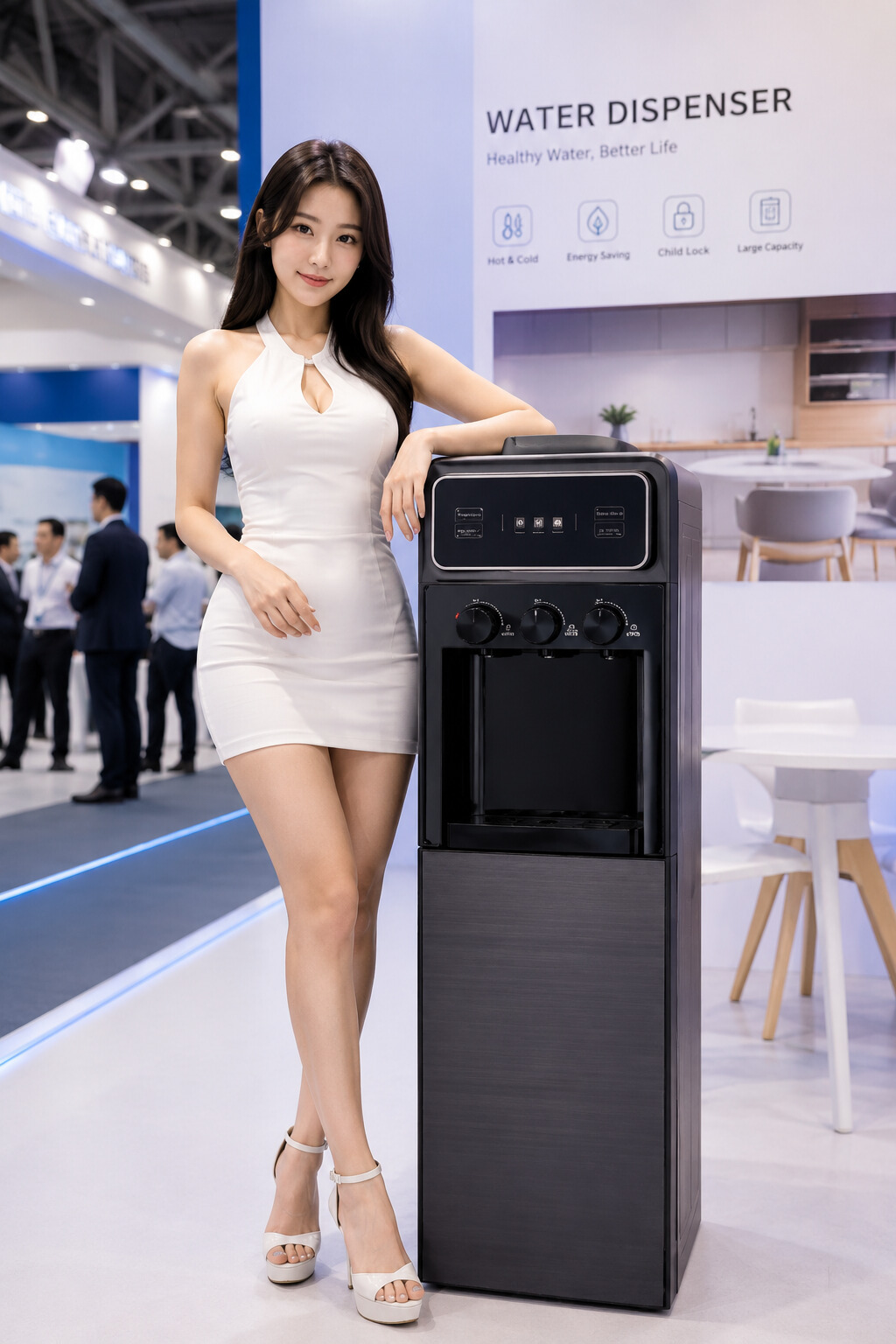 Modern Floor Standing Water Cooler Dispenser with Compressor Cooling