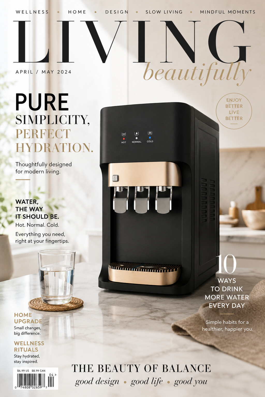 Premium Home Kitchen Hot and Cold Compressor Cooling Water Dispenser Countertop Machine