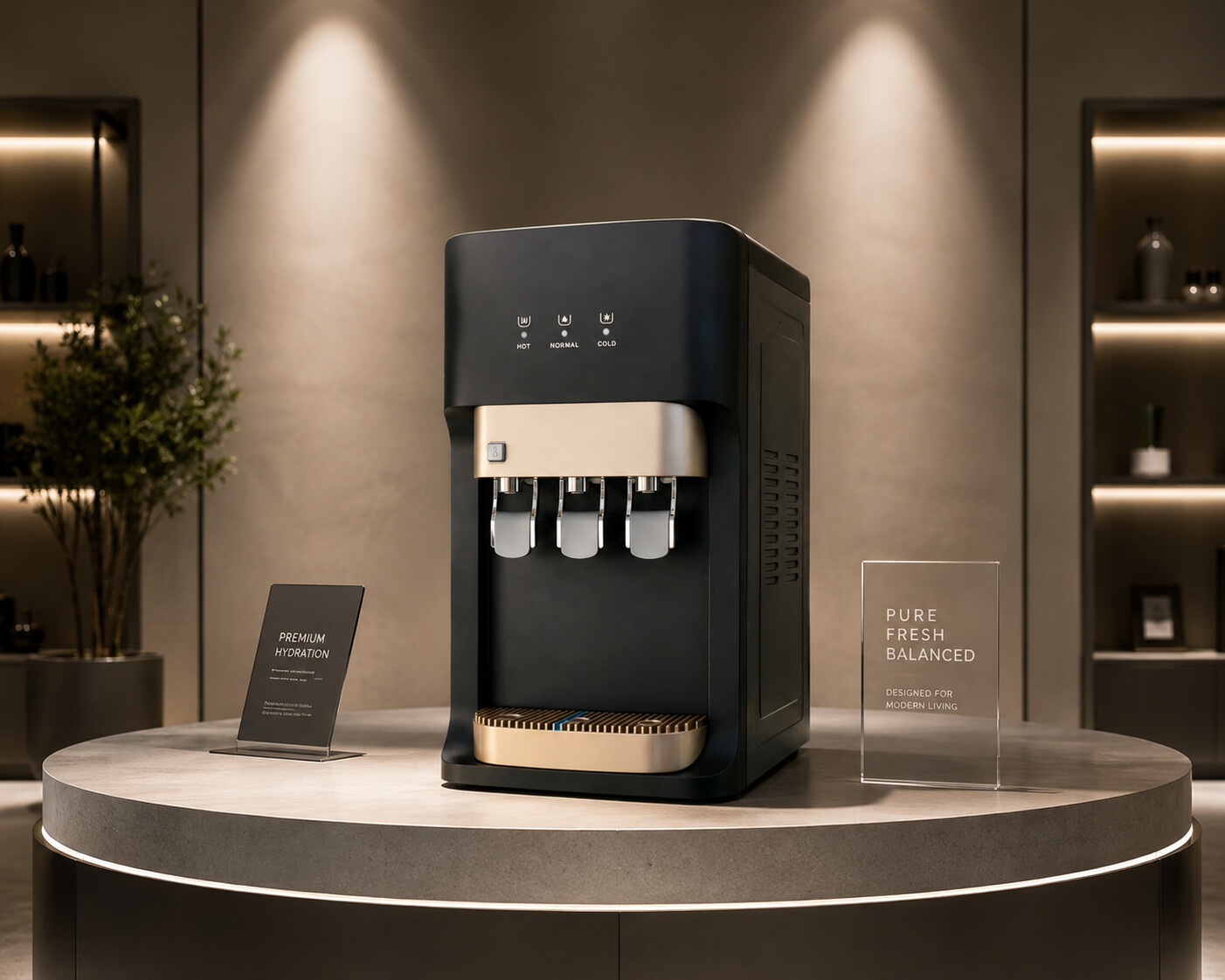 Luxury Black Home Kitchen Hot and Cold Compressor Cooling Water Dispenser
